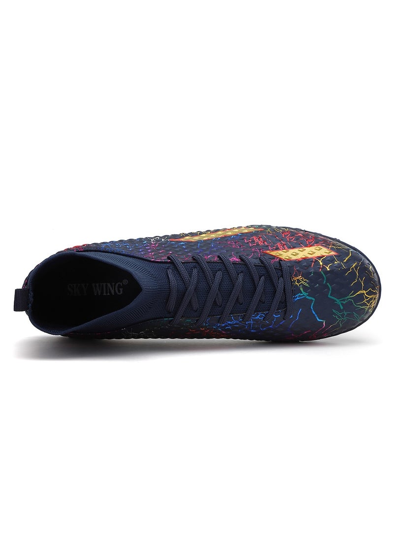 SKY WING Men and Women Soccer Shoes Adults IC or IN Flat Soccer Cleats Elastic High-collar Knit Design Lightweight Training Football Shoes  - Image 5