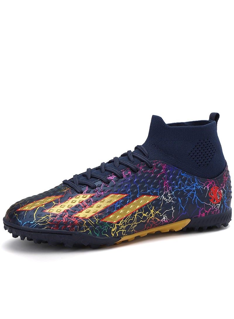 SKY WING Men and Women Soccer Shoes Adults IC or IN Flat Soccer Cleats Elastic High-collar Knit Design Lightweight Training Football Shoes  - Image 1