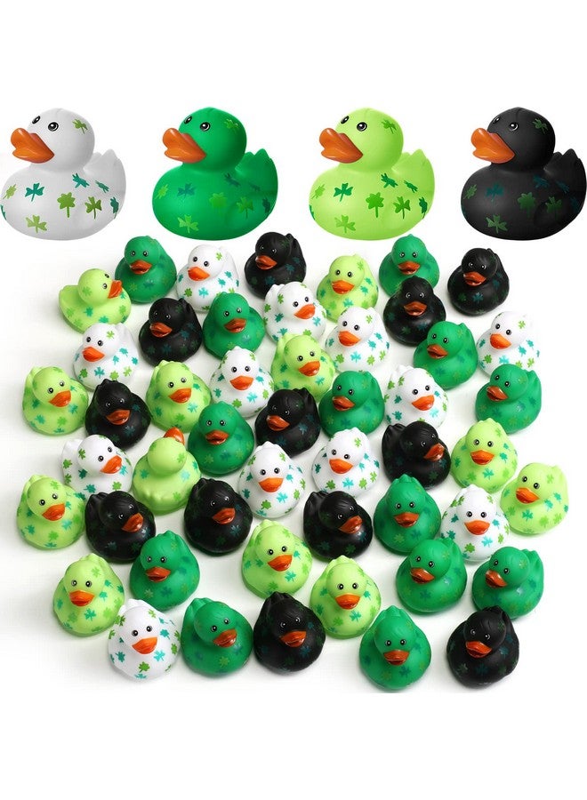 Jerify 12 Pcs 2 Inch St. Patrick's Day Rubber Ducks Bulk Holiday Rubber Ducks 4 Styles Shamrock Cruise Ducks Baby Shower Duck Bath Pool Birthday Irish Kids Gifts for Party Favors Accessories - Image 1