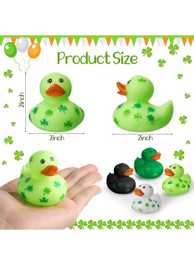 Jerify 12 Pcs 2 Inch St. Patrick's Day Rubber Ducks Bulk Holiday Rubber Ducks 4 Styles Shamrock Cruise Ducks Baby Shower Duck Bath Pool Birthday Irish Kids Gifts for Party Favors Accessories - Image 2