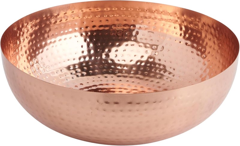 Creative Co-op Round Hammered Metal Bowl, Copper Finish - Image 1