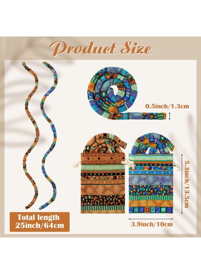 Hanaive 2 Pcs Spiral Lock Hair Tie Dreadlocks Accessories for Men Women Bendable Loc Hair Tie Dreadlocks Ponytail Holder Long Dread Bands for Braids(Stylish Pattern) - Image 2