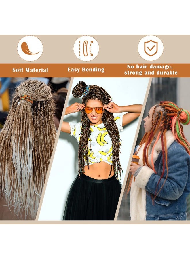 Hanaive 2 Pcs Spiral Lock Hair Tie Dreadlocks Accessories for Men Women Bendable Loc Hair Tie Dreadlocks Ponytail Holder Long Dread Bands for Braids(Stylish Pattern) - Image 5