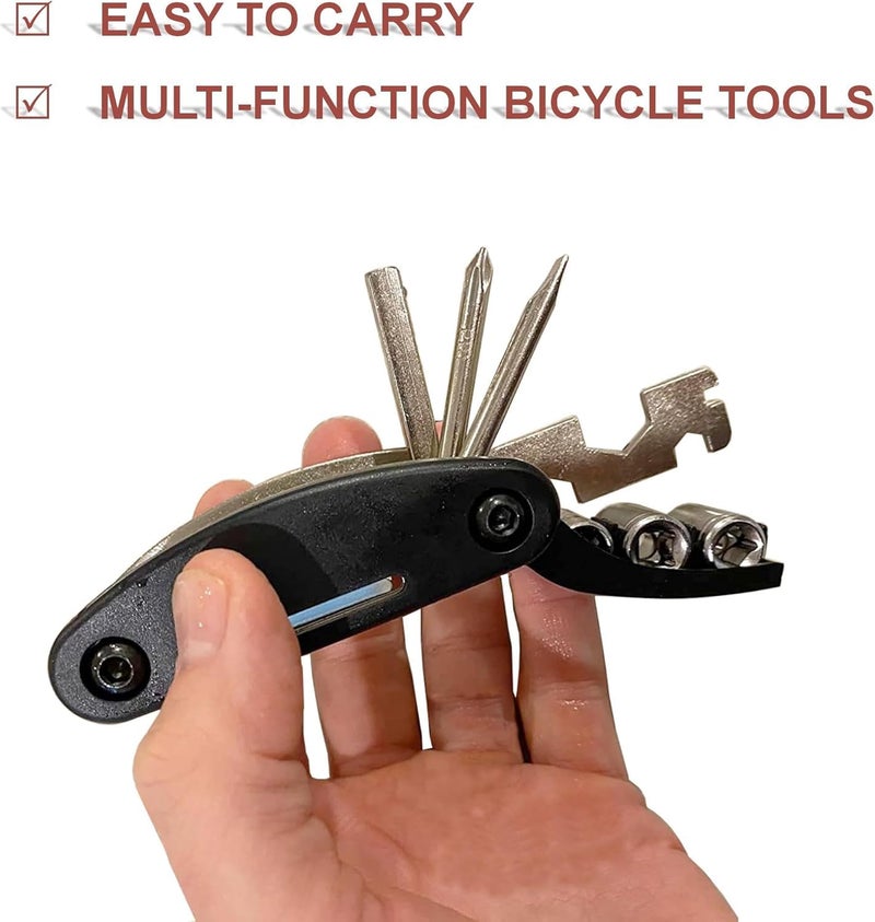 Yellowfin 16-in-1 Multi-Functional Bike Repair Tool Kit | Portable Maintenance Tool for Mountain, Road, and MTB Bikes | Includes Hex Keys, Spoke Wrench, Screwdrivers | Durable Carbon Steel & ABS - Image 4