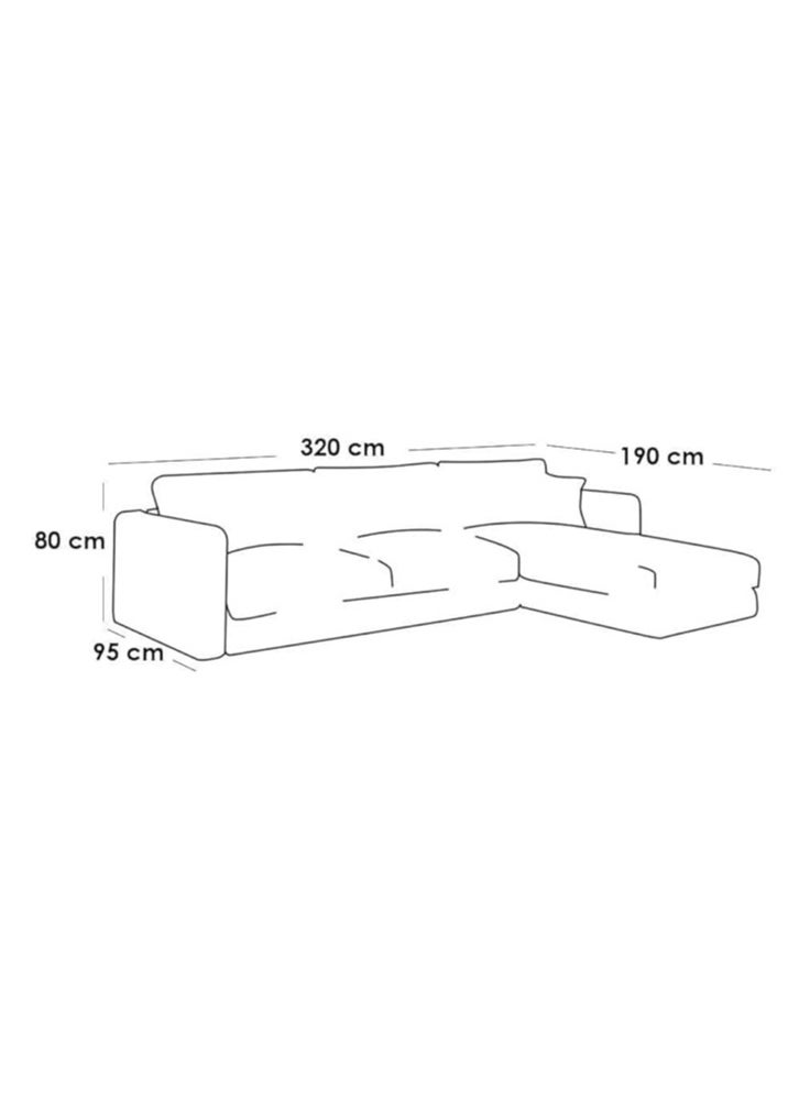 Betak - 6 Seater L-Shape Sofa 320×190×80×95 Cm - Beige - Image 1