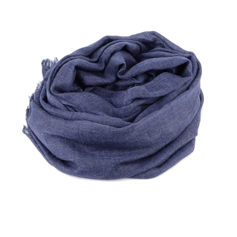 Iristide Womens Long Scarf in Solid Color, Light Weight Large Shawls Wrap for Beach Outdoor Camping Traveling Sunscreen Neckwear 75×43 inch (Denim Blue) - Image 3