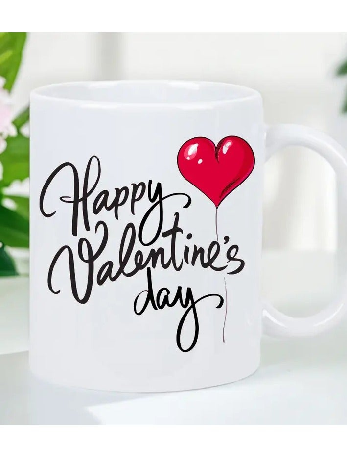 RYN® Happy Valentine's Day Ceramic Coffee Mug - Insulated, Reusable & Perfect Gift for Birthdays, Holidays, Christmas, New Year, White - Image 1
