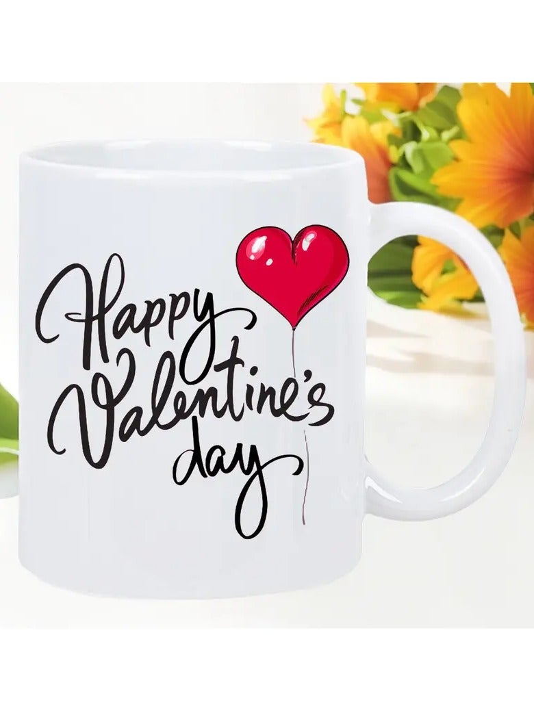 RYN® Happy Valentine's Day Ceramic Coffee Mug - Insulated, Reusable & Perfect Gift for Birthdays, Holidays, Christmas, New Year, White - Image 3
