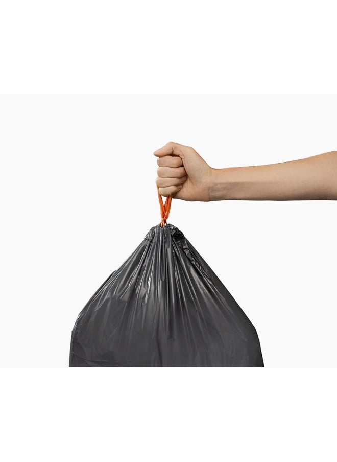 Joseph Joseph Joseph Joseph IW6 Eco Recycled Plastic Bin Liners, Kitchen Waste Bags With Tie Tape Drawstring Handles, Extra Strong – Pack of 20, Holds 30 Litres, Grey  - Image 2