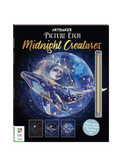Hinkler Picture Etch – Midnight Creatures Edition, Creative Etching Art Kit for Kids, Includes Etching Tool and Stunning Creature Designs, Ideal for Developing Artistic Skills
