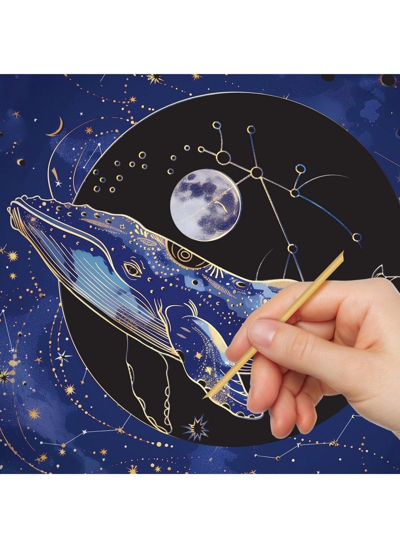 Hinkler - Hinkler Picture Etch – Midnight Creatures Edition, Creative Etching Art Kit for Kids, Includes Etching Tool and Stunning Creature Designs, Ideal for Developing Artistic Skills - Image 1