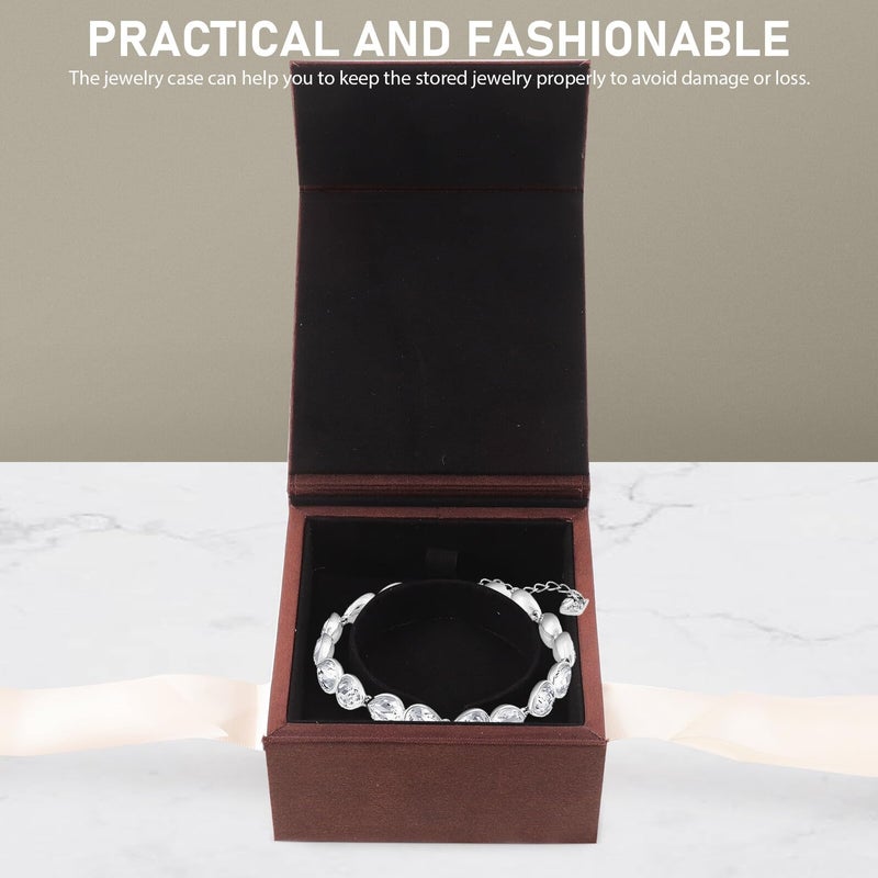 Coffee Jewelry Organizer Box For Travel With Lid Necklace Bracelet Storage Case Women - Image 5