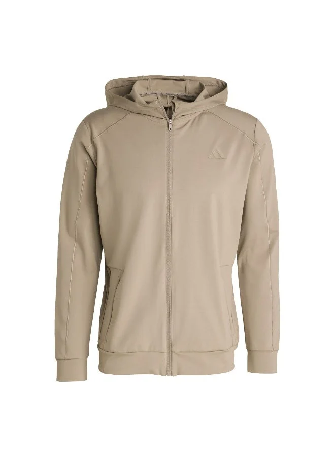 Adidas Adidas Puremotion Hood Brown Training Track Tops For Men XS