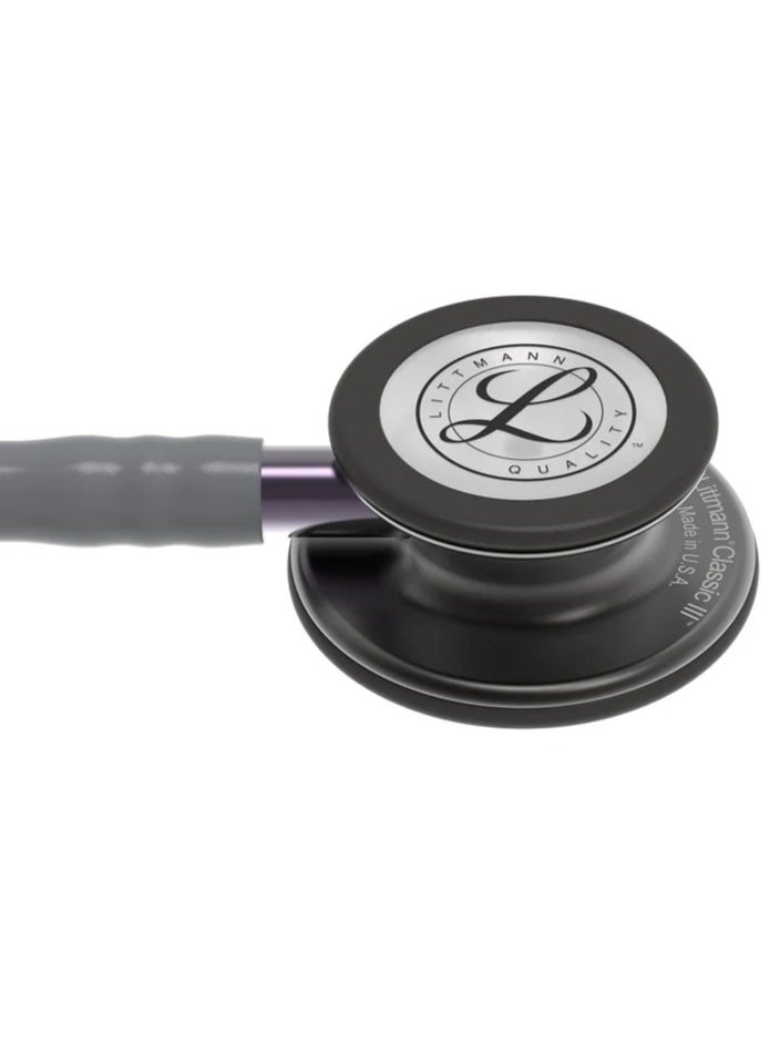 Littmann Littmann Classic III Monitoring Stethoscope: Smoke & Gray - Violet Stem 5873  - Image 2