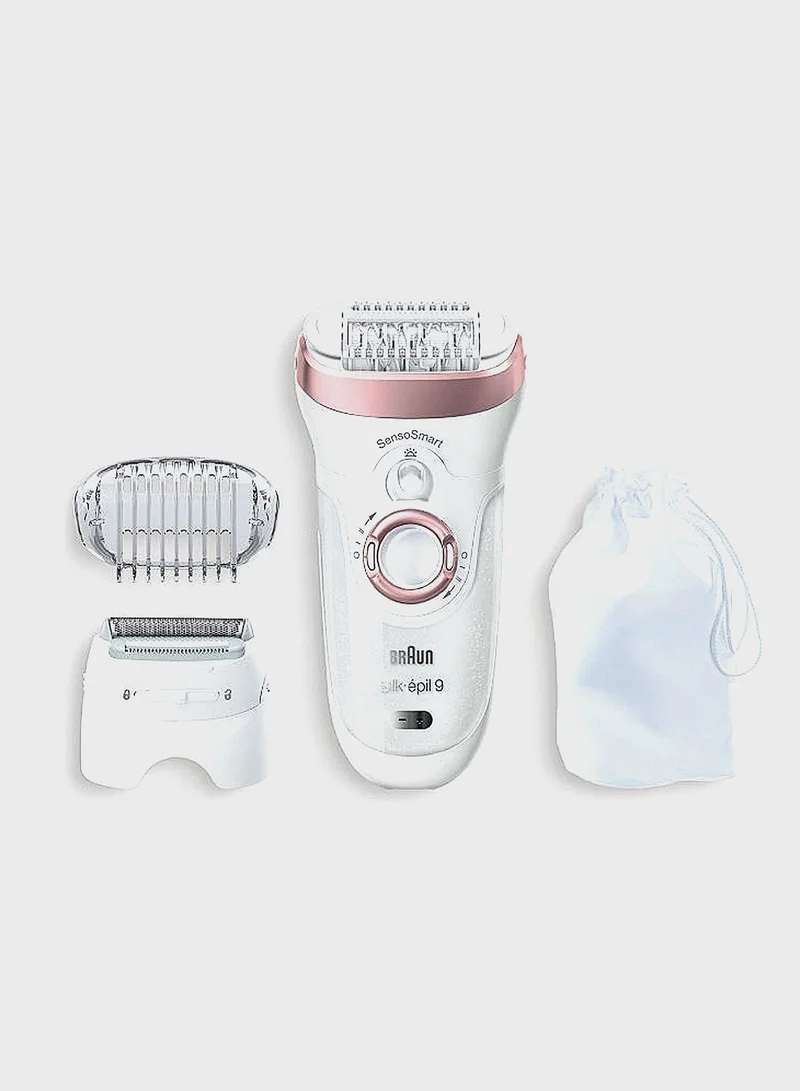 BRAUN Silk-Epil 9 Wet & Dry Epilator With Extras
