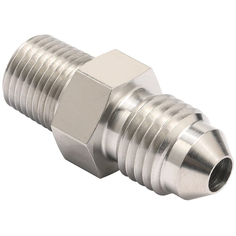Podavelle 4AN Male Flare to 1/8 NPT Pipe Male Stainless Steel Straight Fitting Adapter Union Connector