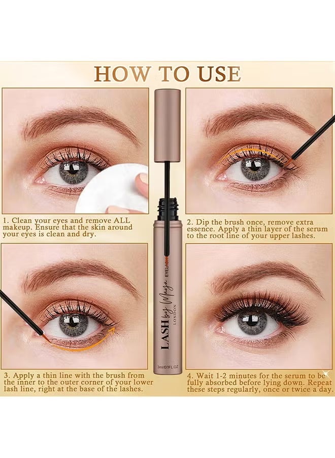 Lash by Maya Serum, Official Authentic LASH by Maya LONDON, Eyelash Growth Serum, Lash Enhancing, Cruelty Free, 3ML - Image 5