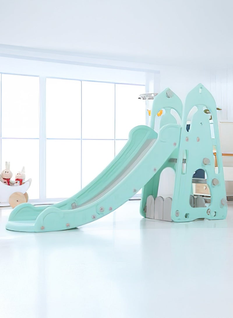 Funz Children's Slide Suitable for Age 1-5 Years Old to Play and Climb on The Slide Equipped with Basketball and Storage Space Indoor and Outdoor use - Image 1