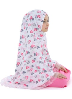 Elanesa  Girl Child Prayer Dress Small Heart Printed Lace Detailed  - Image 5