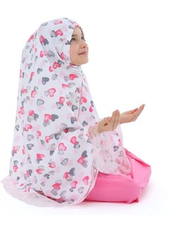 Elanesa  Girl Child Prayer Dress Small Heart Printed Lace Detailed  - Image 4