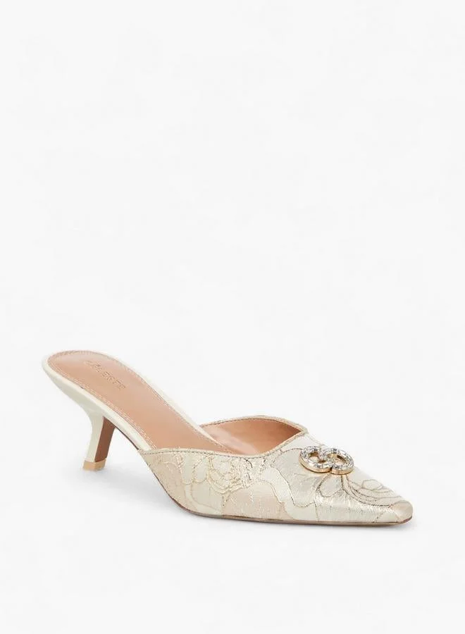 Celeste Women Embellished Kitten Heel Mules