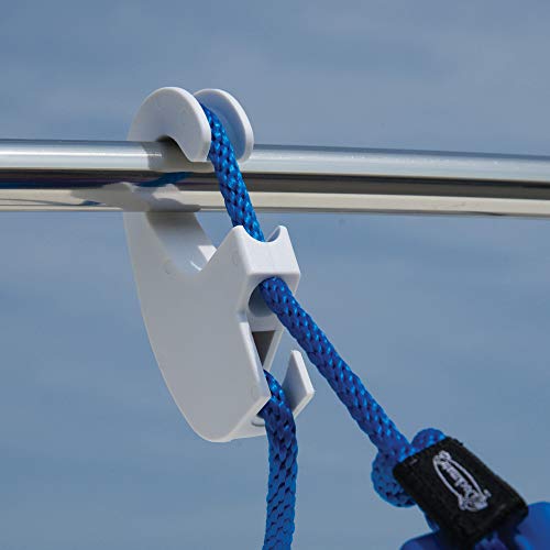 TaylorMade Taylor Made Products 1109 Boat Fender Hanger (Clip Rail Mount, Up to 1.25-Inch Rails) White - Image 1