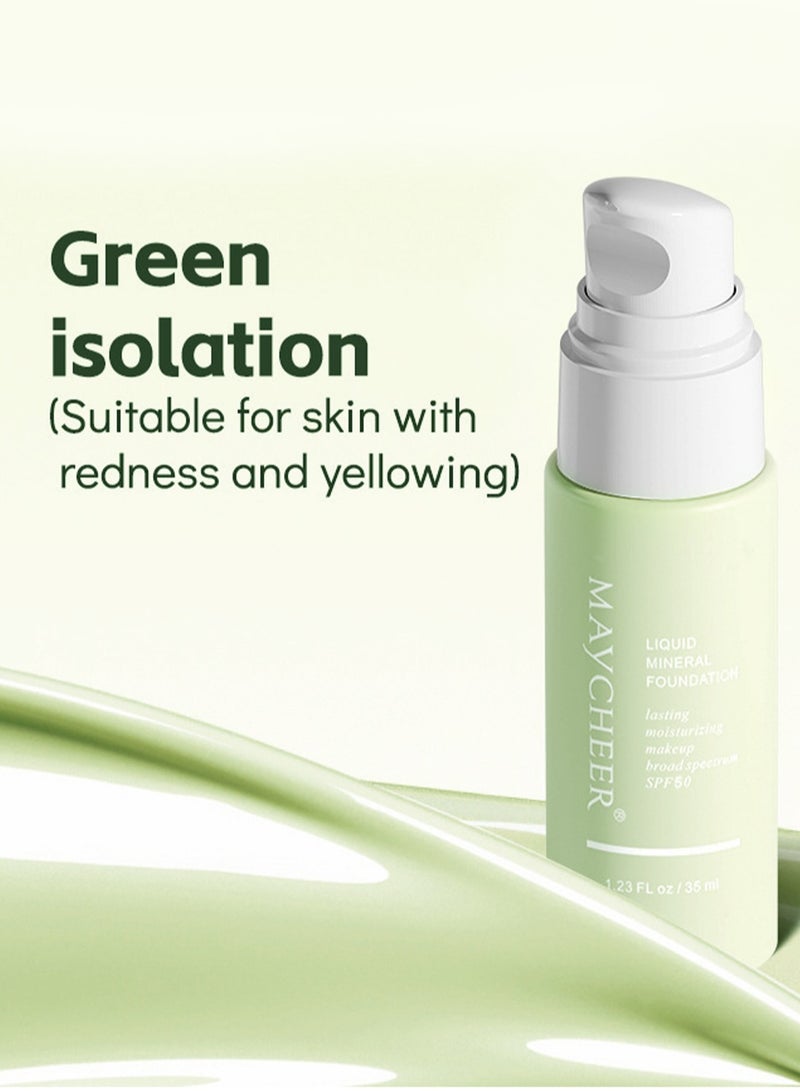 مايتشير كريم تبييض وعزل، خفيف الوزن، حماية من الأشعة فوق البنفسجية، مصحح لون التبييض بعامل حماية من الشمس 50، برايمر مكياج مقاوم للماء للنساء، 35 مل - Image 2