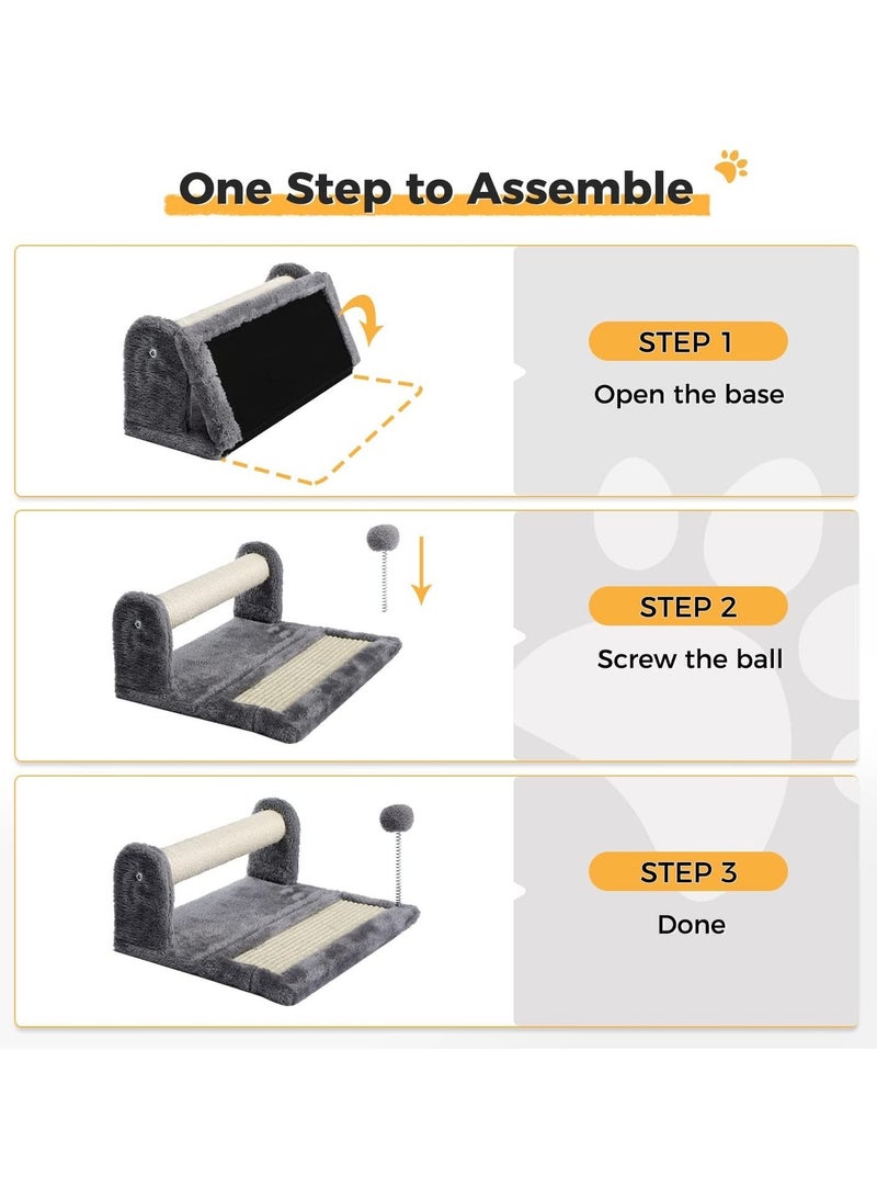 اليسا عمود خدش للقطط مع وسادة، مغطى بالسيزال مع كرة لعب، رائع للقطط الصغيرة والقطط، 31.5 × 16 × 40 سم - Image 5