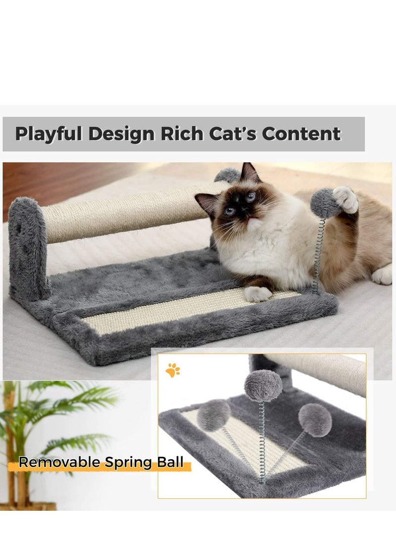 اليسا عمود خدش للقطط مع وسادة، مغطى بالسيزال مع كرة لعب، رائع للقطط الصغيرة والقطط، 31.5 × 16 × 40 سم - Image 4