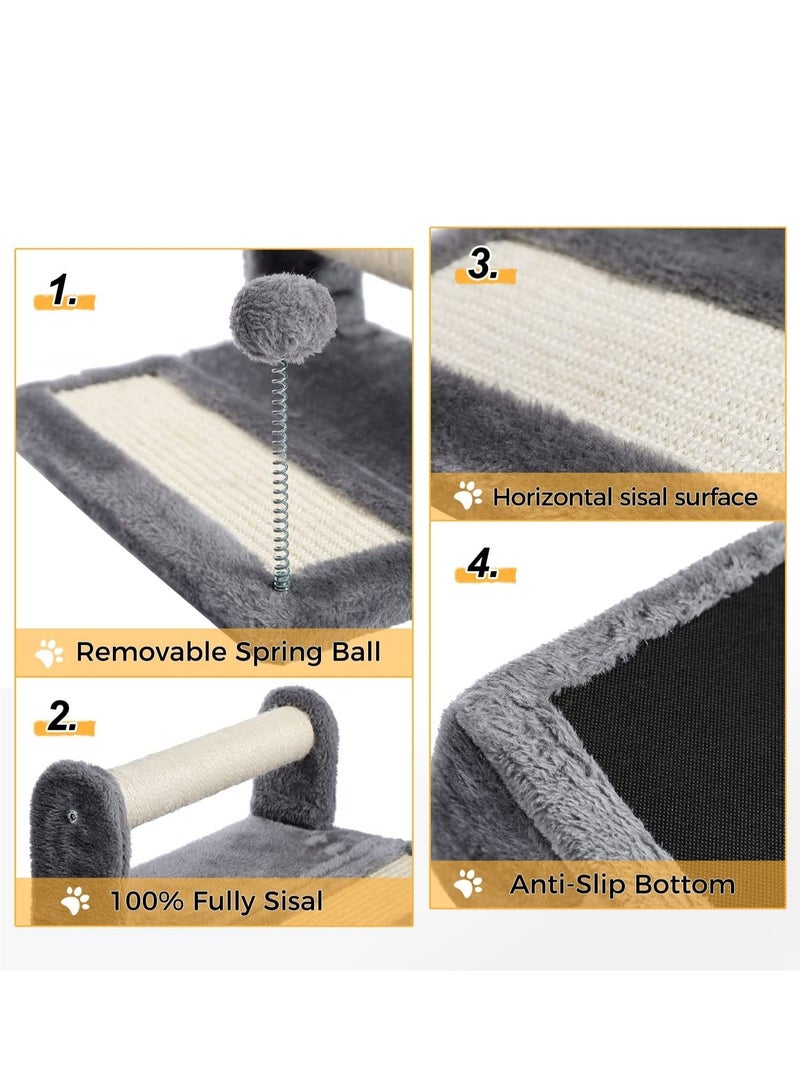 اليسا عمود خدش للقطط مع وسادة، مغطى بالسيزال مع كرة لعب، رائع للقطط الصغيرة والقطط، 31.5 × 16 × 40 سم - Image 3