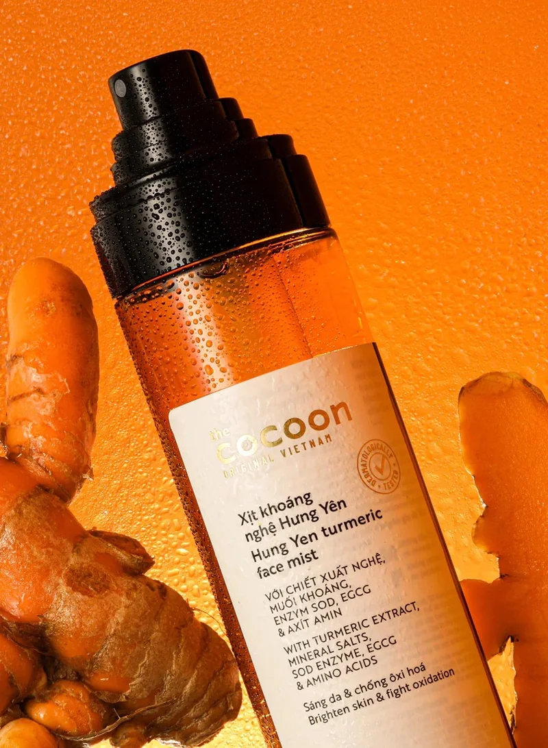 ذا كوكوون أورجنال فيتنام توفير 15% مع الباقات | مجموعة هنج ين بالكركم لإشراقة مثالية – ماسك للوجه وكريم جل 30 مل لكل منتج ورذاذ وجه 130 مل لإشراقة منعشة + هدية مجانية