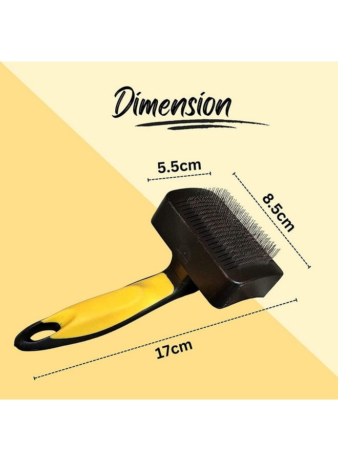 Pet Grooming Slicker Brush For Puppies, Dogs, And Cats - (Yellow Slicker) | Removes Loose Undercoat Mats And Tangled Hair | Massaging Tool For Long And Short Hair - Image 4