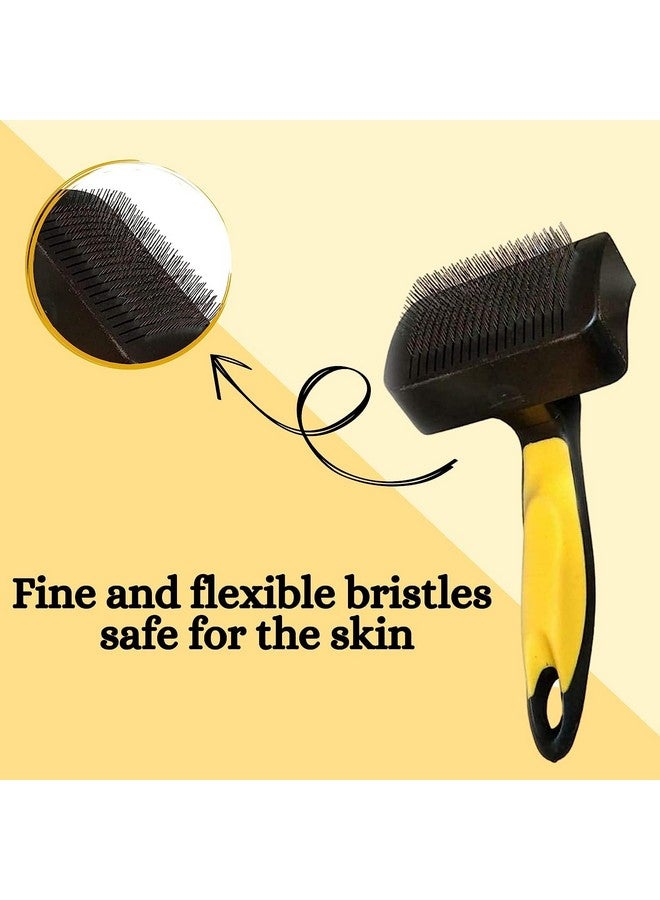 Pet Grooming Slicker Brush For Puppies, Dogs, And Cats - (Yellow Slicker) | Removes Loose Undercoat Mats And Tangled Hair | Massaging Tool For Long And Short Hair - Image 2