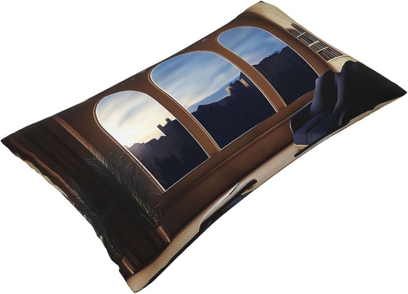 Unique and Stylish Pillow Cases - with Full-Sided Double-Sided Print, Perfect for Home Decor and Gifting Dreamy Scenery Outside The Window Pattern 12"x20" - Image 3