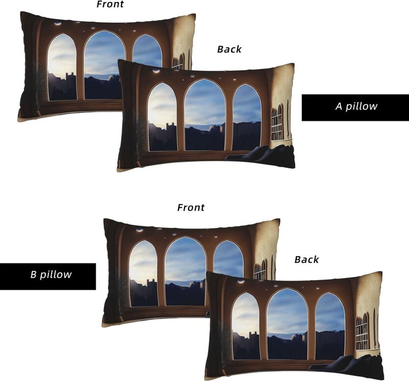 Unique and Stylish Pillow Cases - with Full-Sided Double-Sided Print, Perfect for Home Decor and Gifting Dreamy Scenery Outside The Window Pattern 12"x20" - Image 4