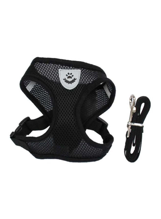 NIBEMINENT Pet Chest Strap Mesh Harness With Rope Black 57x38cm