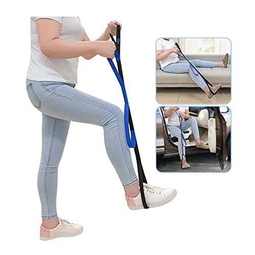 Mybow Leg Lifter Strap for After Knee Surgery Hip Replacement Recovery Kit Medical Leg Loop Lifter Pull Strap Lift Assist Rigid Foot Lifter for Disabled Elderly Adults Handicap Mobility Aids Portable Lifter - Image 1
