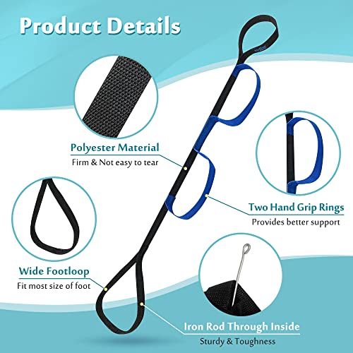 Mybow Leg Lifter Strap for After Knee Surgery Hip Replacement Recovery Kit Medical Leg Loop Lifter Pull Strap Lift Assist Rigid Foot Lifter for Disabled Elderly Adults Handicap Mobility Aids Portable Lifter - Image 3