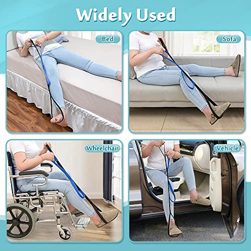Mybow Leg Lifter Strap for After Knee Surgery Hip Replacement Recovery Kit Medical Leg Loop Lifter Pull Strap Lift Assist Rigid Foot Lifter for Disabled Elderly Adults Handicap Mobility Aids Portable Lifter - Image 5