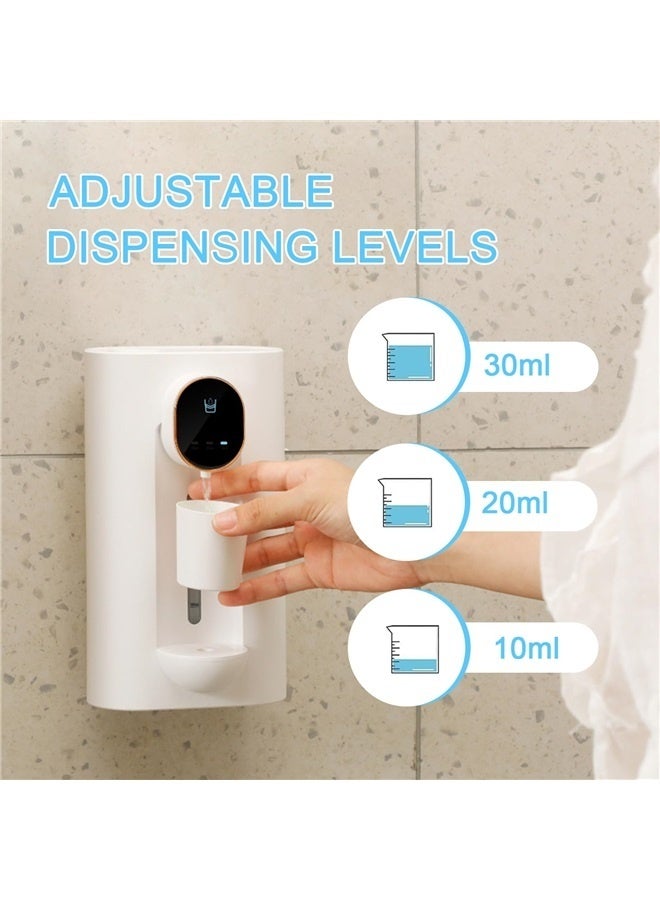 Automatic Mouthwash Dispenser Wall Mount,540mL Touchless Mouth Wash Dispenser for Bathroom with 2 Magnetic Cups(White)  - Image 2