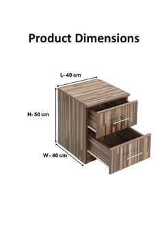 AFT Slim Minimalist Design Nightstand /bedside Table / Mid Century Modern Design bedside table / Nightstand with 2 Drawers and Sturdy MDF Frame, Perfect for Modern Bedroom and living room Space, Ideal for small spaces, it combines functionality with style, offering storage without taking up much room. (Teak Block Dark brown) Arfan  - Image 5