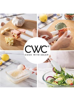 COOK WITH COLOR COOK WITH COLOR Kitchen Gadget Set Stainless Steel Utensils with Soft Touch Handles, 10 Pc. Copper, White  - Image 4