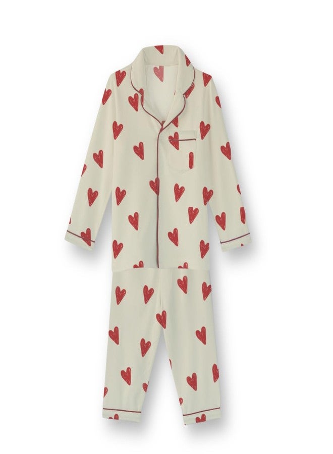 Cocoon Care Bamboo Cotton Printed Night Suit for Baby | Sleepwear for Babies | Pajama Set for Kids | Night wear for Baby | Bamboo Nightsuit | 3-4Y | Beige - Image 1
