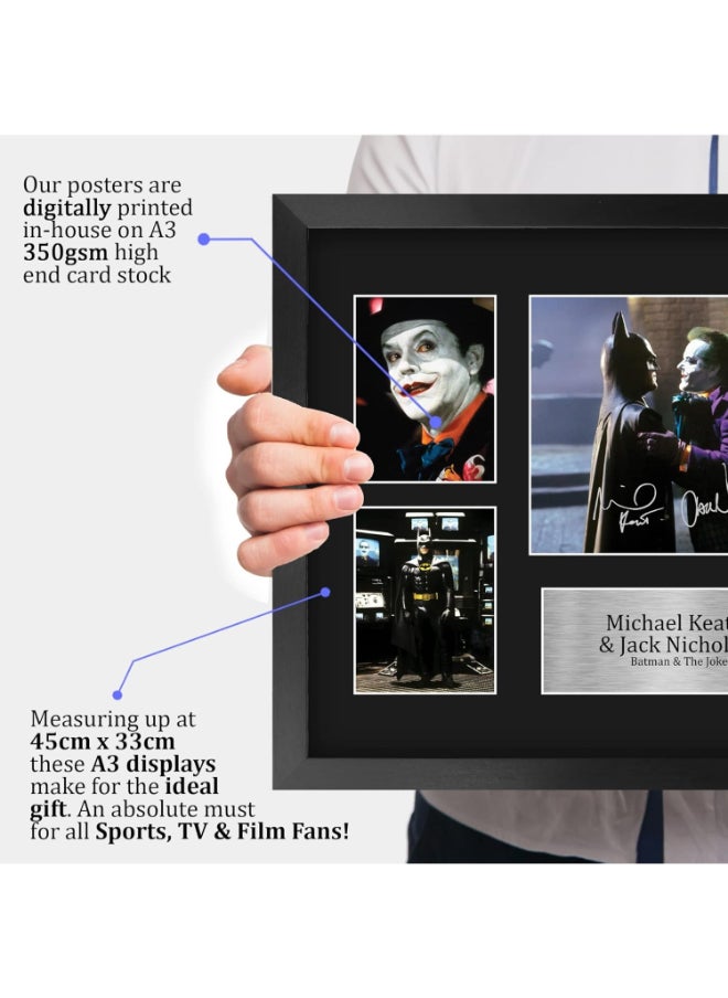 HWC Trading HWC Trading Michael Keaton & Jack Nicholson 16 x 12 inch (A3) Printed Gifts Signed Autograph Presentation Display for Movie Memorabilia Fans - 16" x 12" Framed  - Image 3