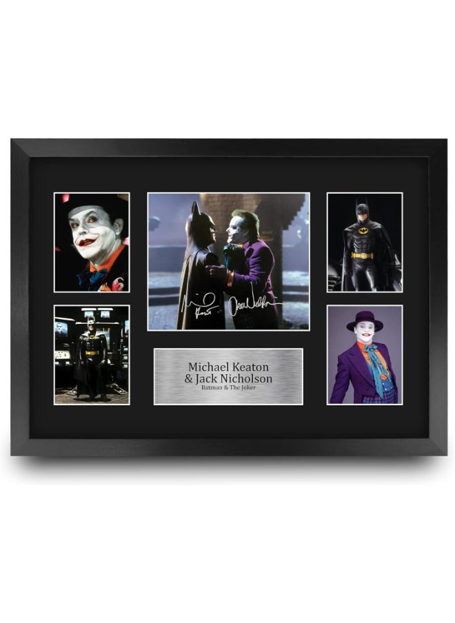 HWC Trading HWC Trading Michael Keaton & Jack Nicholson 16 x 12 inch (A3) Printed Gifts Signed Autograph Presentation Display for Movie Memorabilia Fans - 16" x 12" Framed  - Image 1