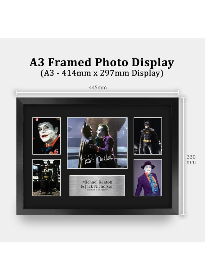 HWC Trading HWC Trading Michael Keaton & Jack Nicholson 16 x 12 inch (A3) Printed Gifts Signed Autograph Presentation Display for Movie Memorabilia Fans - 16" x 12" Framed  - Image 2