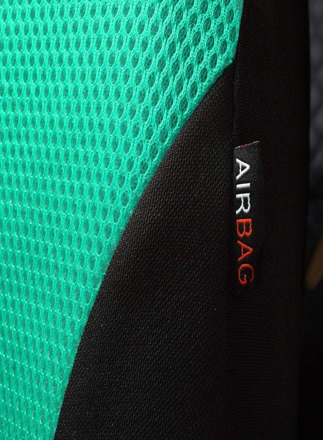 Flying Banner Universal Fit Car Seat Cover Sets Mesh Fabric Splicing Polyester Cover (2 Fronts, Black and Mint green) - Image 5
