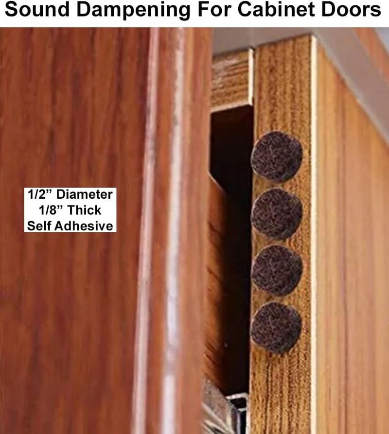 888 Corp Black Self Adhesive Felt Bumpers 1/2" Diameter and 1/8" Thick (48 Pack), Round - Image 4