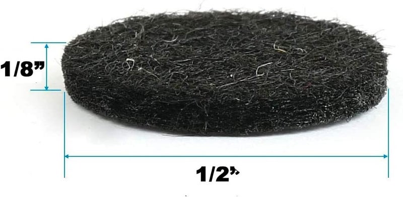 888 Corp Black Self Adhesive Felt Bumpers 1/2" Diameter and 1/8" Thick (48 Pack), Round - Image 2