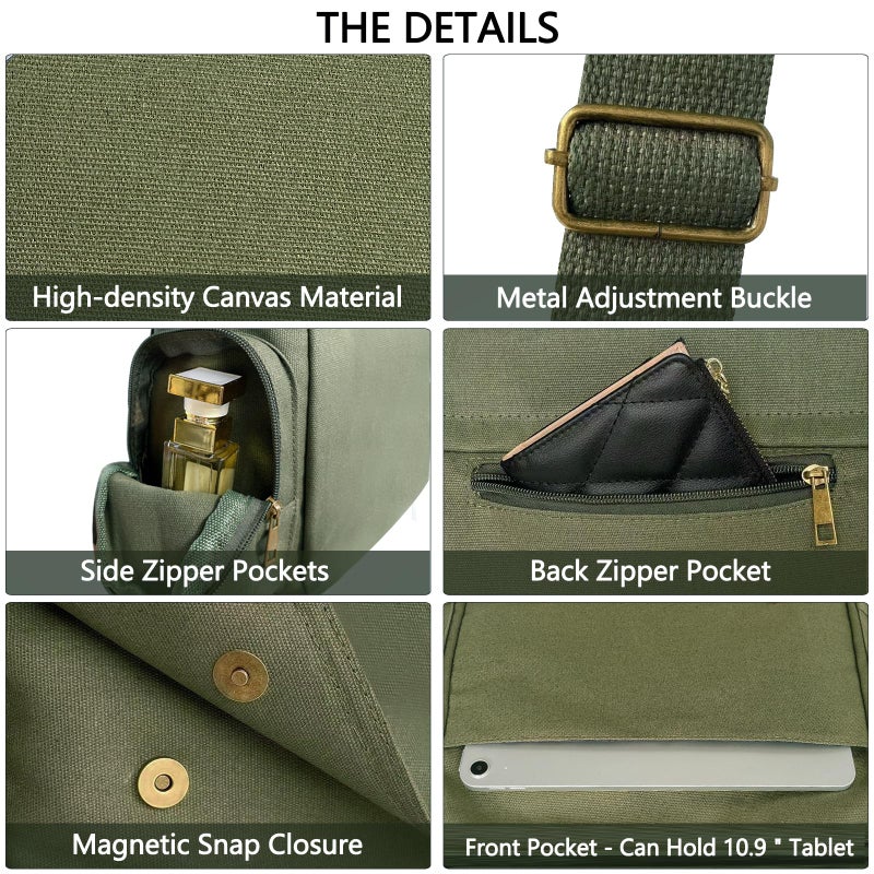 VODIU Personalized Pattern Messenger Bag Cute Canvas Crossbody Bags for Women/Men Shoulder Handbags Hobo Purses with Pockets - Image 5